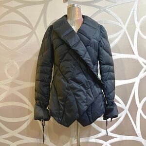 Elegant Black Women's Goose Down Puffer Jacket